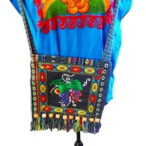 Colorful Mexican embroidered zipper purse